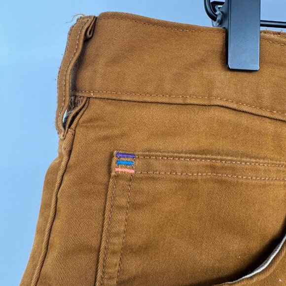 Patagonia men's size 36 were straight fit cut off raw hem worn in brown twill je - Picture 5 of 15